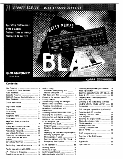Blaupunkt Sydney SYDNEY RCM126